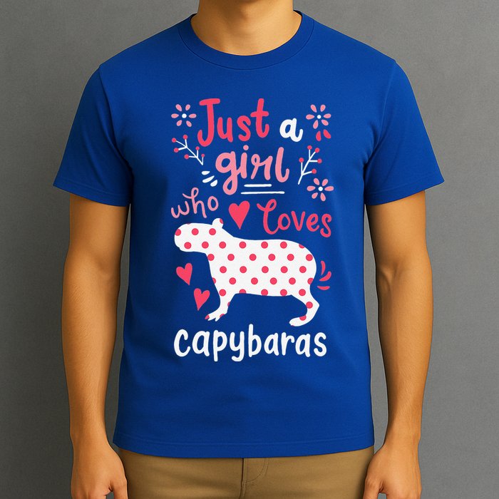 Capybara Just A Who Loves Capybaras Flower T-Shirt