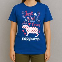 Capybara Just A Who Loves Capybaras Flower T-Shirt