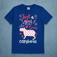 Capybara Just A Who Loves Capybaras Flower T-Shirt