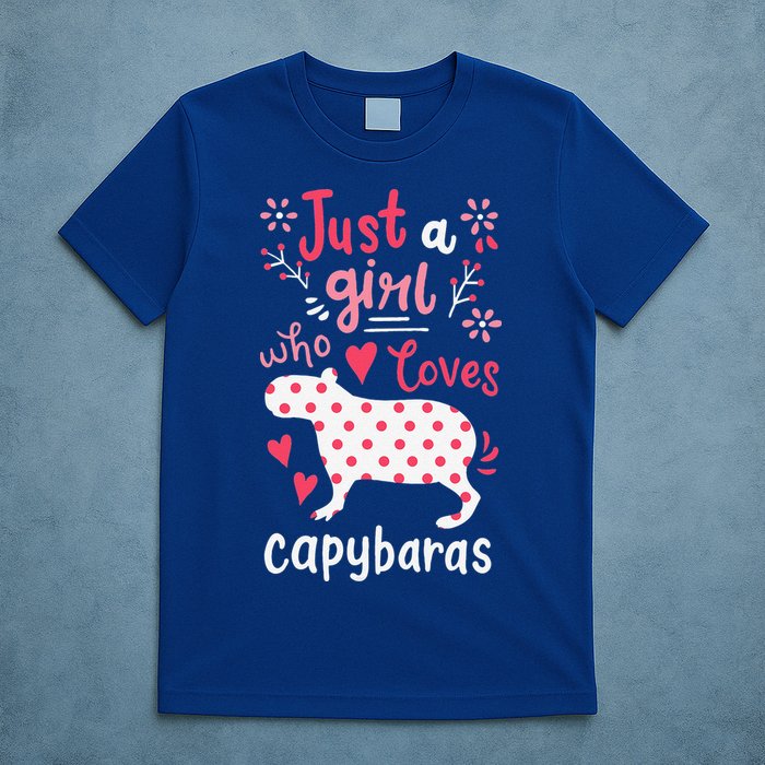 Capybara Just A Who Loves Capybaras Flower T-Shirt