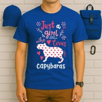Capybara Just A Who Loves Capybaras Flower T-Shirt