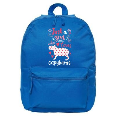 Capybara Just A Who Loves Capybaras Flower 16 in Basic Backpack