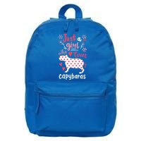 Capybara Just A Who Loves Capybaras Flower 16 in Basic Backpack