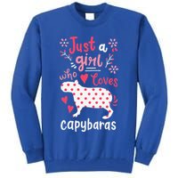 Capybara Just A Who Loves Capybaras Flower Tall Sweatshirt