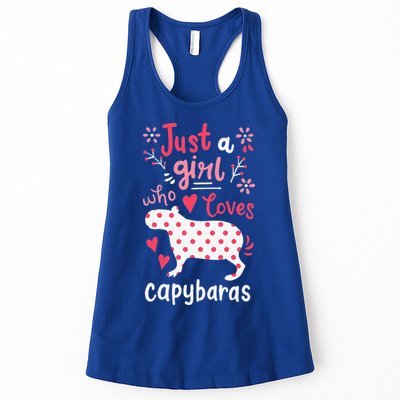 Capybara Just A Who Loves Capybaras Flower Womens Tank Top