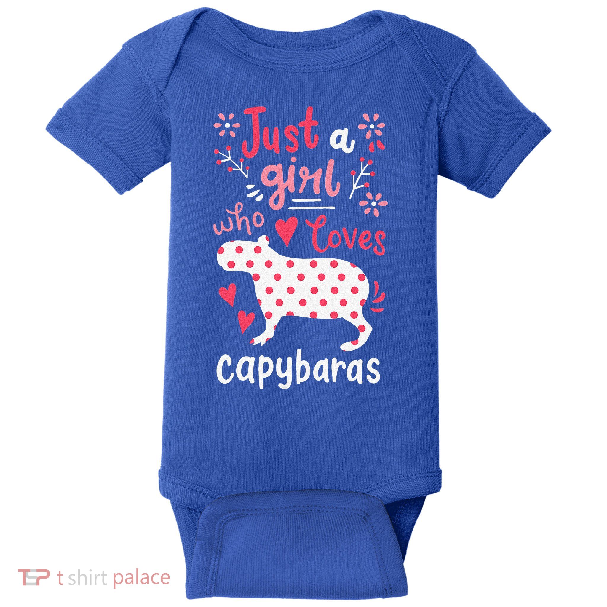 Capybara Just A Who Loves Capybaras Flower Baby Bodysuit