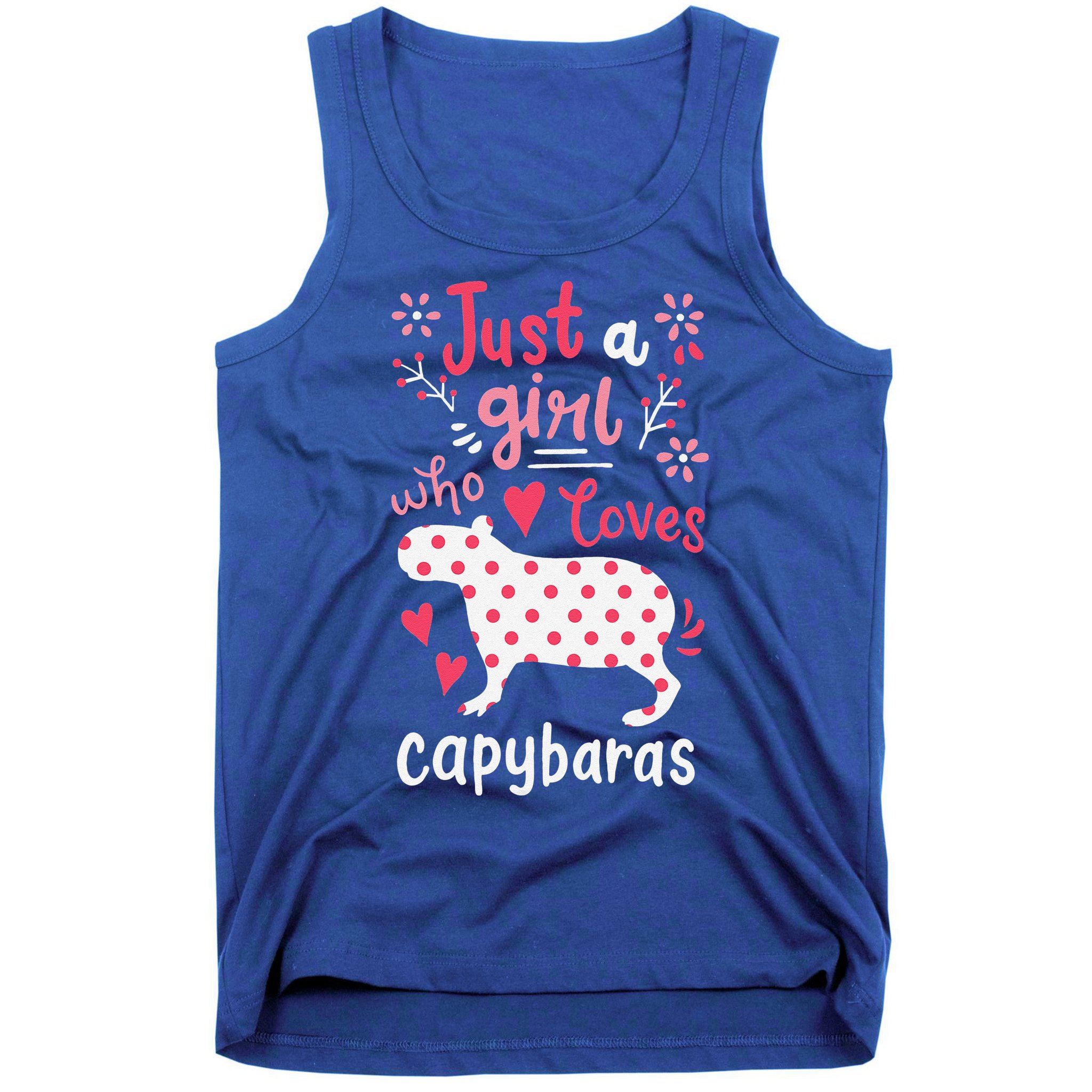 Capybara Just A Who Loves Capybaras Flower Tank Top
