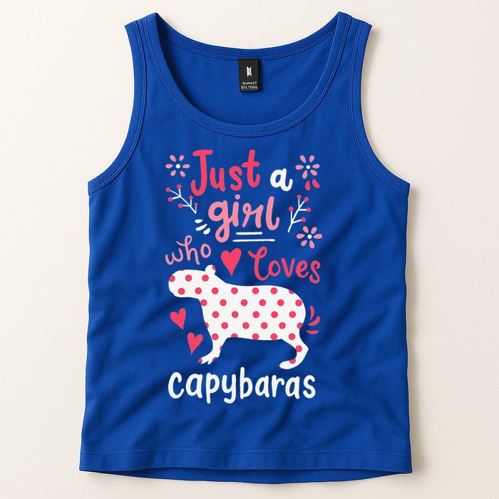 Capybara Just A Who Loves Capybaras Flower Tank Top