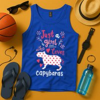 Capybara Just A Who Loves Capybaras Flower Tank Top