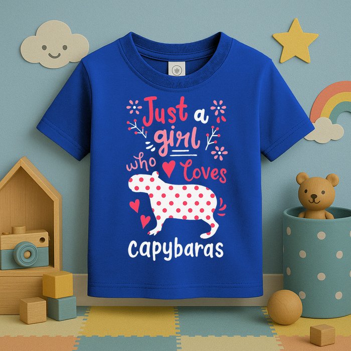 Capybara Just A Who Loves Capybaras Flower Toddler T-Shirt