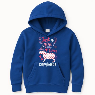 Capybara Just A Who Loves Capybaras Flower Kids Hoodie