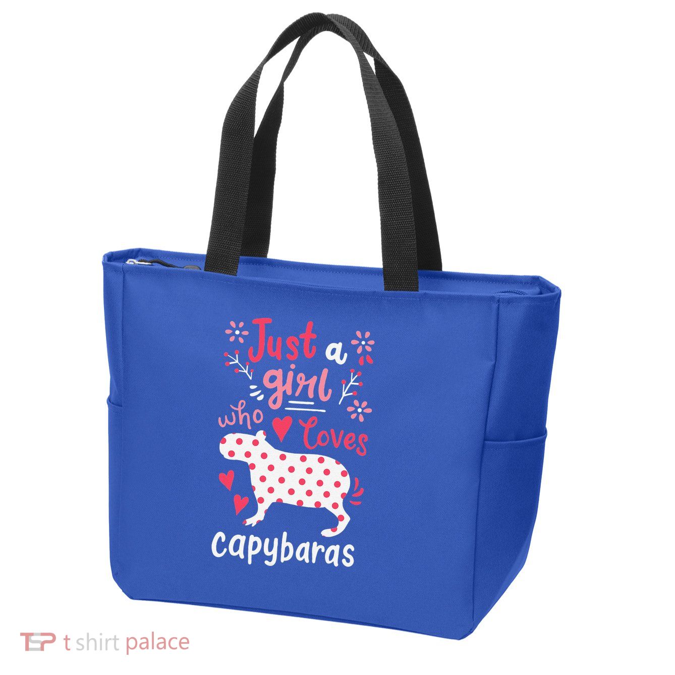 Capybara Just A Who Loves Capybaras Flower Zip Tote Bag