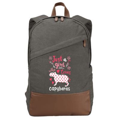 Capybara Just A Who Loves Capybaras Flower Cotton Canvas Backpack