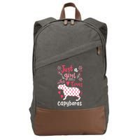 Capybara Just A Who Loves Capybaras Flower Cotton Canvas Backpack