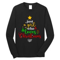 Cute Just A Girl Who Loves Christmas Tree Long Sleeve Shirt