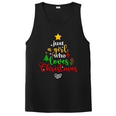 Cute Just A Girl Who Loves Christmas Tree PosiCharge Competitor Tank