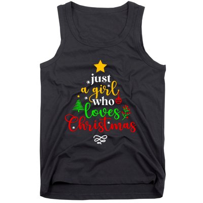 Cute Just A Girl Who Loves Christmas Tree Tank Top