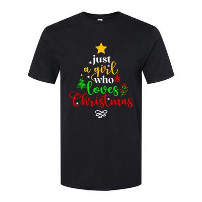 Cute Just A Girl Who Loves Christmas Tree Softstyle CVC T-Shirt