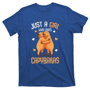 Capybara Just A Who Loves Capybaras Flower T-Shirt