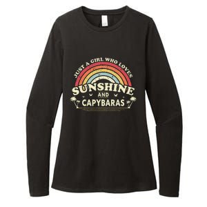 Capybara Just A Who Loves Capybaras Flower Womens CVC Long Sleeve Shirt