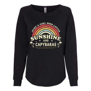 Capybara Just A Who Loves Capybaras Flower Womens California Wash Sweatshirt