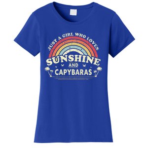 Capybara Just A Who Loves Capybaras Flower Women's T-Shirt