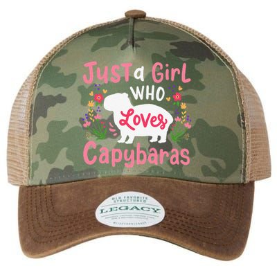 Capybara Just A Who Loves Capybaras Flower Legacy Tie Dye Trucker Hat