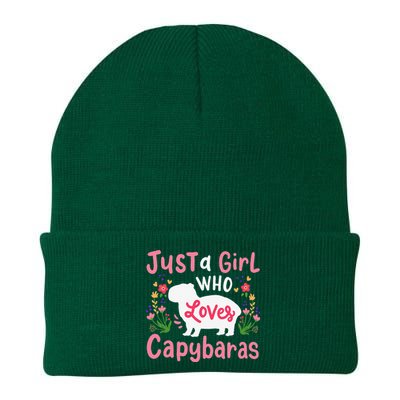 Capybara Just A Who Loves Capybaras Flower Knit Cap Winter Beanie