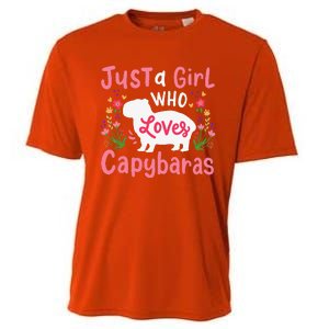 Capybara Just A Who Loves Capybaras Flower Cooling Performance Crew T-Shirt