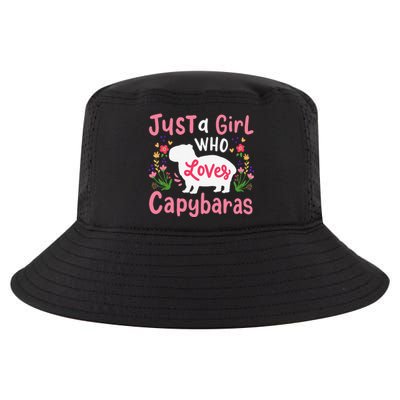 Capybara Just A Who Loves Capybaras Flower Cool Comfort Performance Bucket Hat