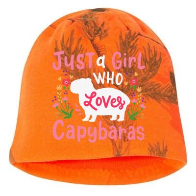 Capybara Just A Who Loves Capybaras Flower Kati - Camo Knit Beanie