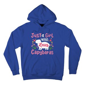 Capybara Just A Who Loves Capybaras Flower Hoodie