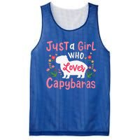 Capybara Just A Who Loves Capybaras Flower Mesh Reversible Basketball Jersey Tank