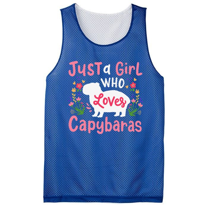 Capybara Just A Who Loves Capybaras Flower Mesh Reversible Basketball Jersey Tank