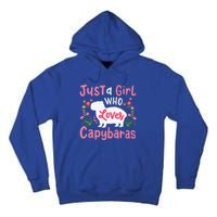 Capybara Just A Who Loves Capybaras Flower Tall Hoodie