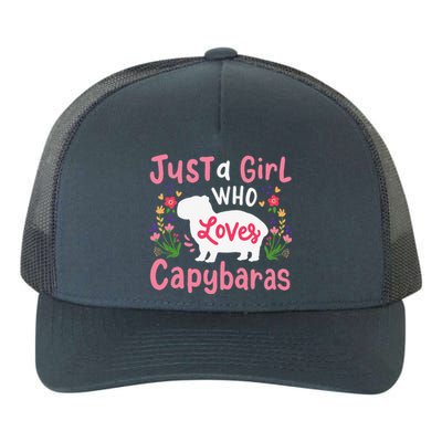 Capybara Just A Who Loves Capybaras Flower Yupoong Adult 5-Panel Trucker Hat