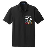 Cute Just A Girl Who Loves Chickens Goats Farmer Girls Gift Dry Zone Grid Polo