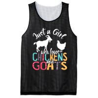 Cute Just A Girl Who Loves Chickens Goats Farmer Girls Gift Mesh Reversible Basketball Jersey Tank