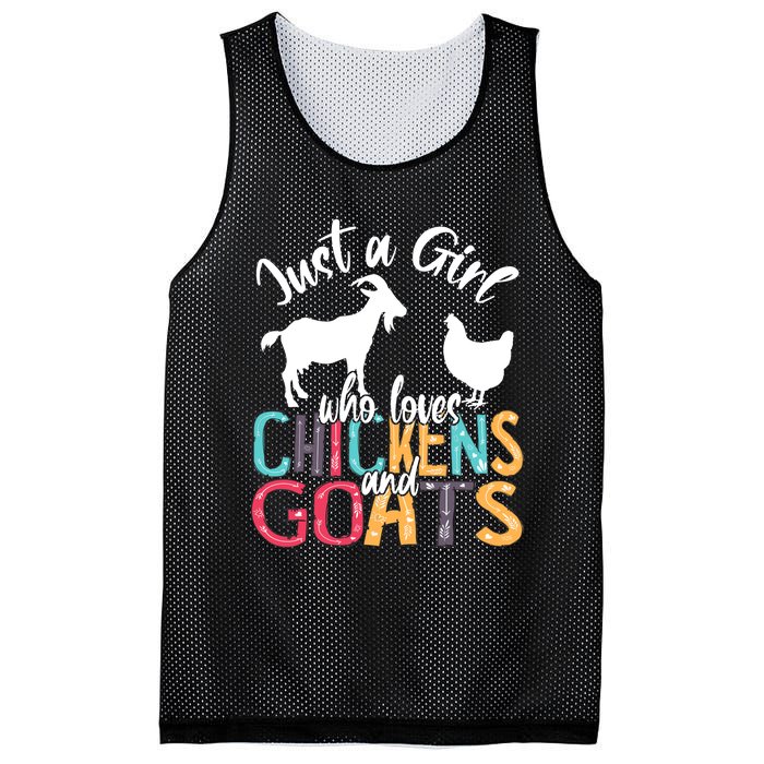 Cute Just A Girl Who Loves Chickens Goats Farmer Girls Gift Mesh Reversible Basketball Jersey Tank