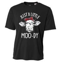 Cow Just A Little Moody Funny Cow Lover Cooling Performance Crew T-Shirt