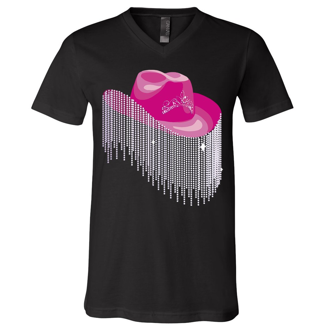 Cowboy Jewel And Glitter V-Neck T-Shirt