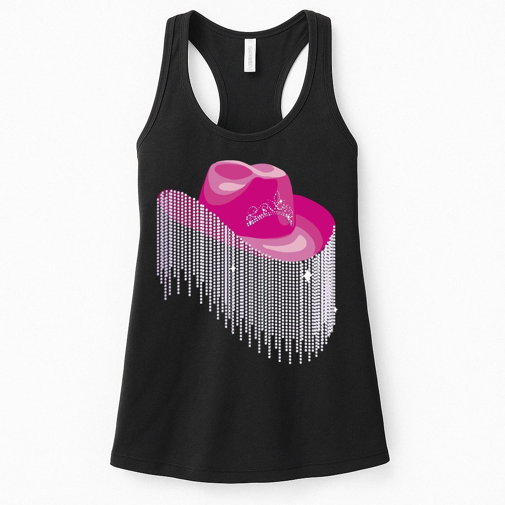 Cowboy Jewel And Glitter Womens Tank Top