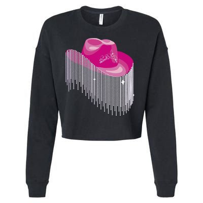 Cowboy Jewel And Glitter Cropped Pullover Crew