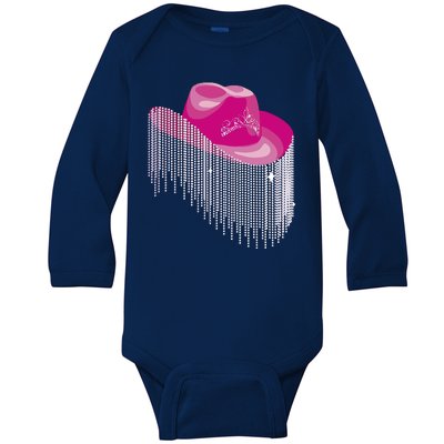 Cowboy Jewel And Glitter Baby Long Sleeve Bodysuit