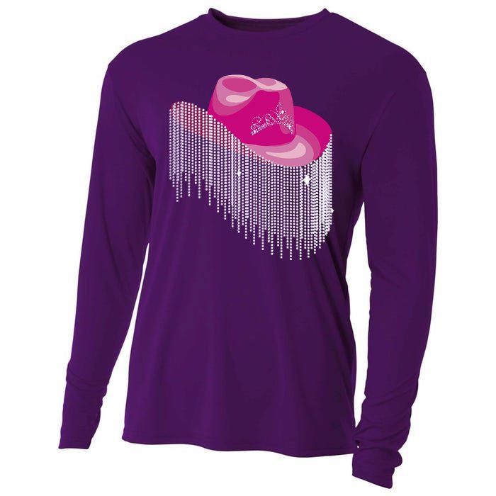 Cowboy Jewel And Glitter Cooling Performance Long Sleeve Crew