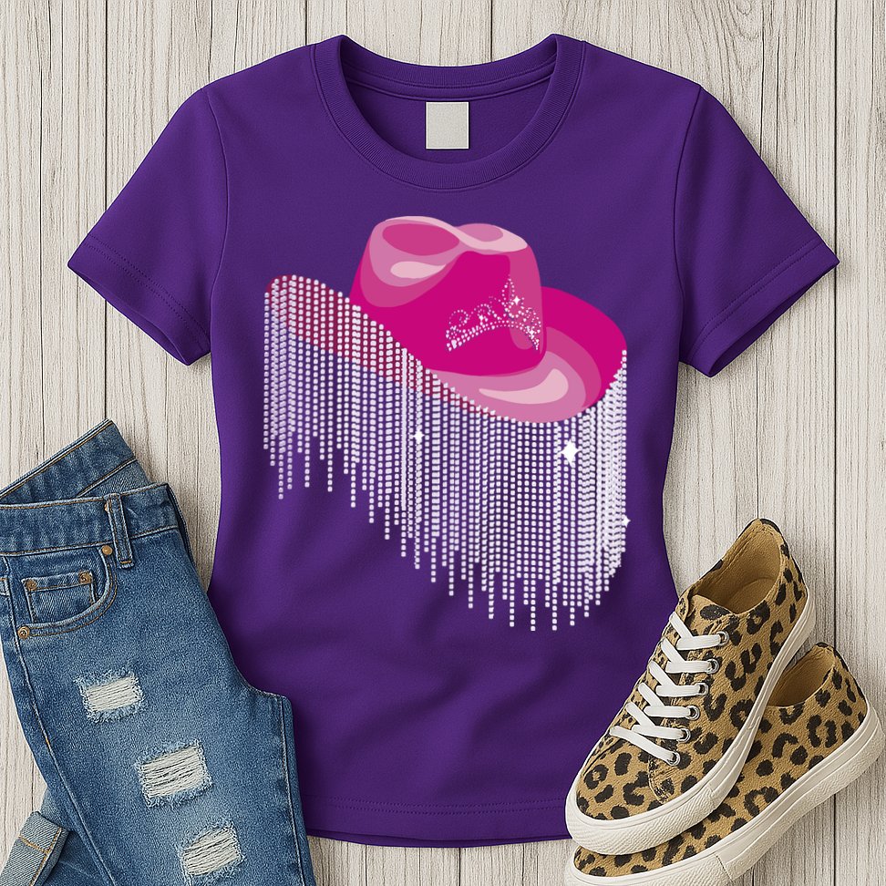 Cowboy Jewel And Glitter Womens T-Shirt