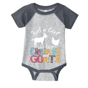 Cute Just A Girl Who Loves Chickens Goats Farmer Girl Infant Baby Jersey Bodysuit