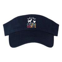 Cute Just A Girl Who Loves Chickens Goats Farmer Girl Valucap Bio-Washed Visor