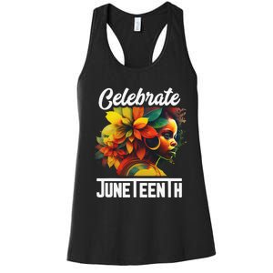 Celebrate Juneteenth  African Black History Month Women's Racerback Tank