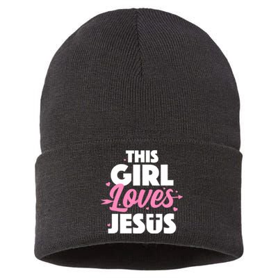 Cool Jesus Art For Girls Jesus Christian Lover Sustainable Knit Beanie